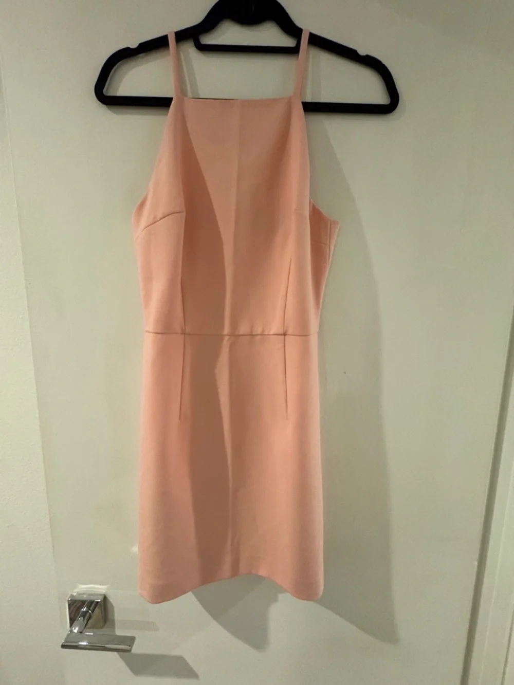 French Connection Whisper Square Neck Mini Dress Pink 4 - Picture 4 of 6